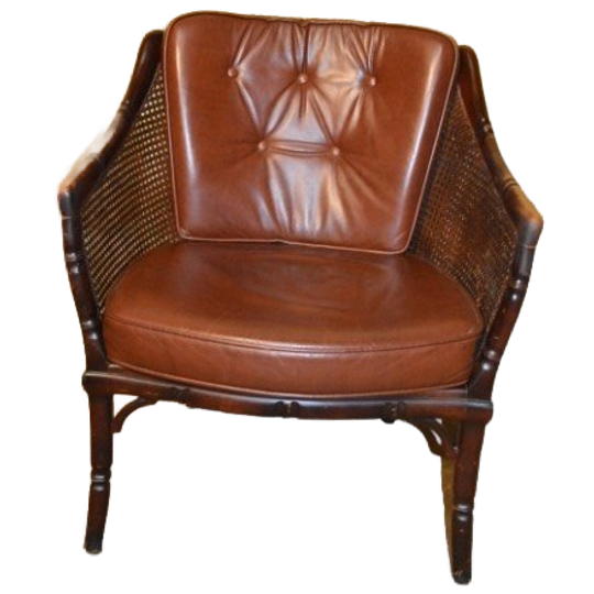 Comfortabele Vintage Giorgetti Fauteuil Met Leer En Webbing Details 1