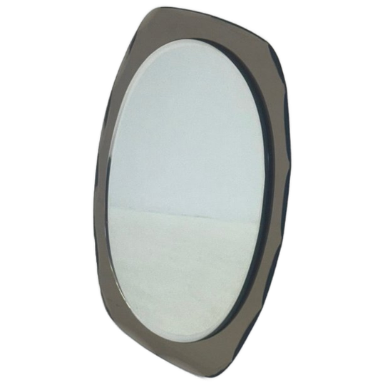 Vintage Italiaanse Rechthoekige Spiegel Met Taupe Glas 1