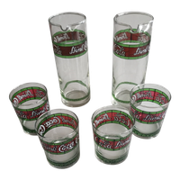 Vintage Set Coca Cola 'Glas In Lood 'Style