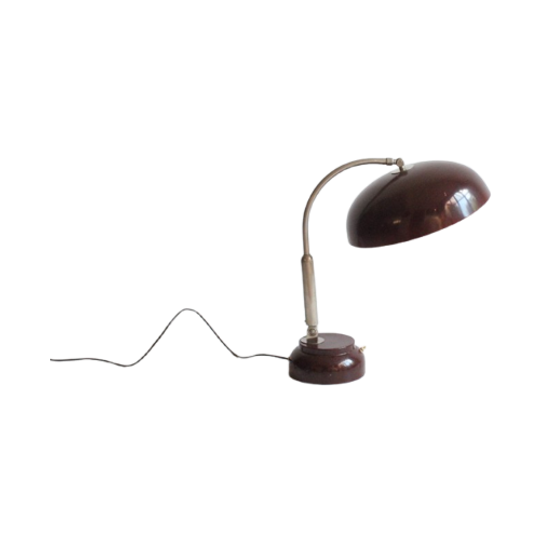 Hala Metal Desk Lamp Nr.17 With Ring Light. 1950s 1