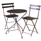 Vintage Donkergroene Metalen Bistroset thumbnail 1