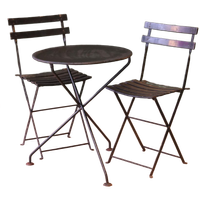 Vintage Donkergroene Metalen Bistroset
