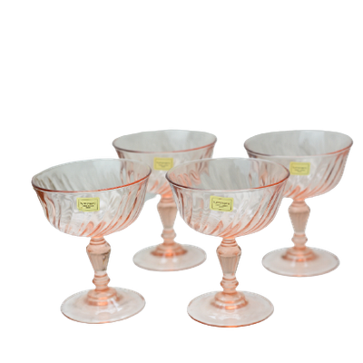 Set Van 4 Rosaline Swirl Arcoroc Luminarc Champagnecoupes