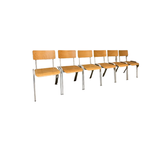 6 X Stapelbare Industriële Stoel 1