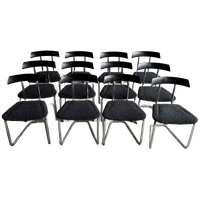 Black Fabric And Chrome Chairs