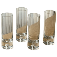 Set Of 4 Vintage Highball Glasses With Bubble Stem