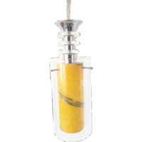 * Vintage Hanglamp Gele Hanglamp Glazen Lamp