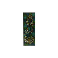 Framed Enameled Glass Artwork Attributed To Ellemarie Woolley 1950S