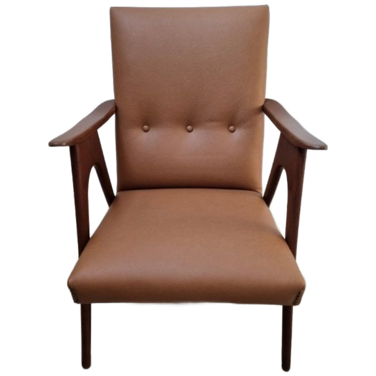 Vintage Fauteuil ‘50’60 Opnieuw Bekleed 1
