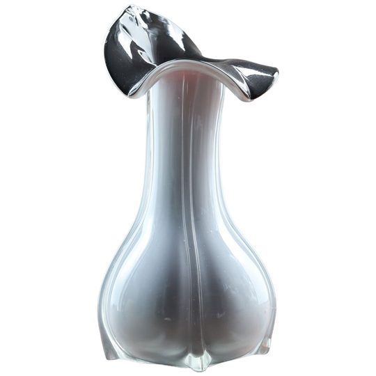 Vintage Vaasje Aronskelk Wit/zwart, Jaren '70/80 1