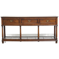 Prachtige Antieke Engelse Double Based Side Table/ Dressoir Van Eikenhout