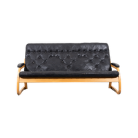 1970’s Sculptural Danish Modern Patchwork Leather Sofa / Bank