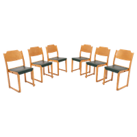Set Of 6 Scandinavian Design Herman Seeck Chairs / Eetkamerstoelen For Asko, Finland 1950S