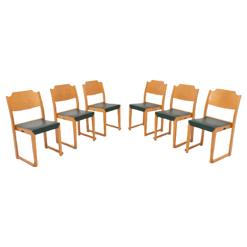 Set Of 6 Scandinavian Design Herman Seeck Chairs / Eetkamerstoelen For Asko, Finland 1950S