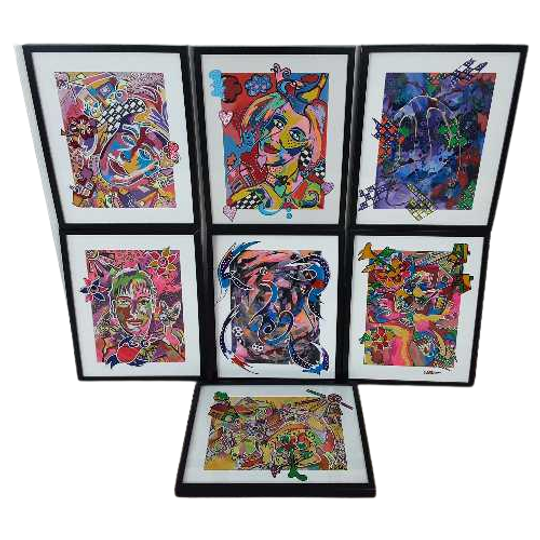 Abstracte Kleurrijke Schilderijen Van Rotterdamse Kunstenares Zippora Mijer (52,5x42,5cm) (per Stuk) 1