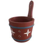 Allmoge Zweedse Houten Pot Handbeschilderd thumbnail 1
