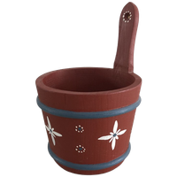 Allmoge Zweedse Houten Pot Handbeschilderd