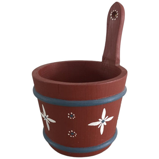 Allmoge Zweedse Houten Pot Handbeschilderd 1