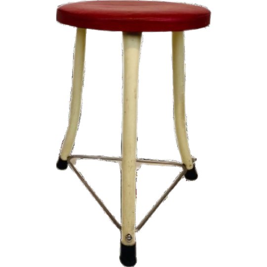 Vintage Brabantia Kruk, Wit, Rood, Industrieel 1