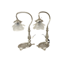 Duo Tafellampjes Met Glazen Kelk