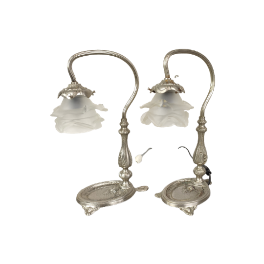 Duo Tafellampjes Met Glazen Kelk 1