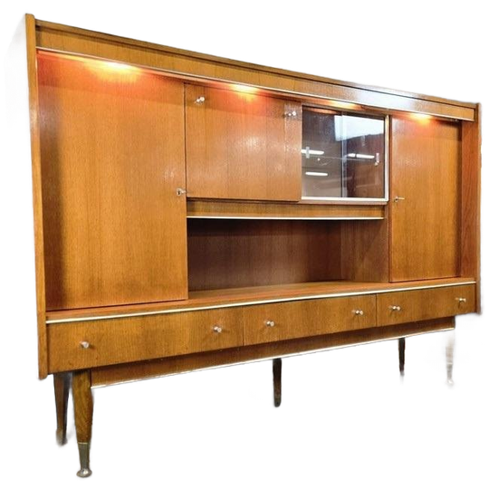 Vintage Xl Houten Kast / Buffetkast / Midboard 1