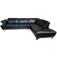 Belform Ibiza Hoekbank - Zwart - Leder - Design - Zgan
