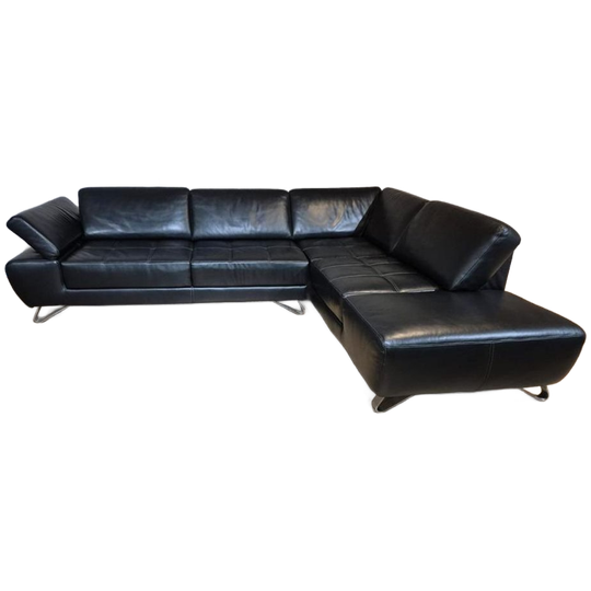 Belform Ibiza Hoekbank - Zwart - Leder - Design - Zgan 1