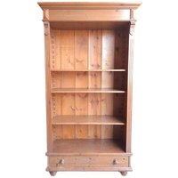 Vintage Grenen Houten Boekenkast, Kast Met Planken En Lade