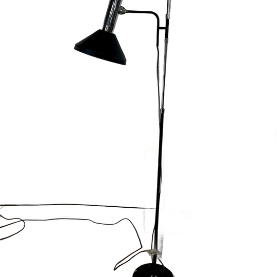 Vintage Zwart Chromen Vloerlamp / Staanlamp 1