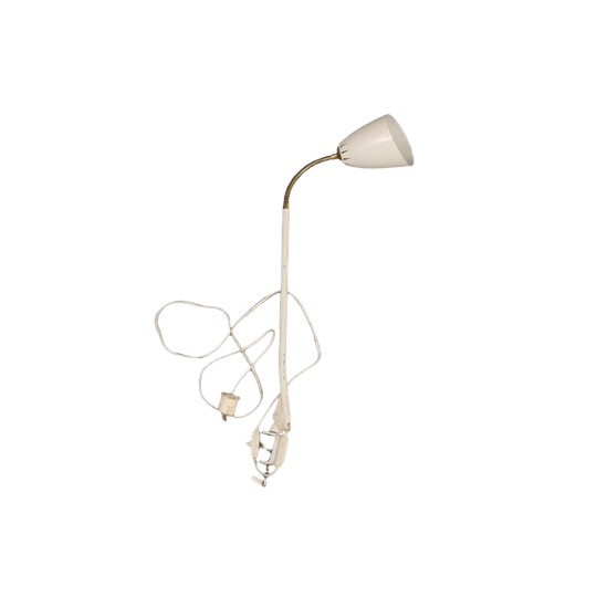 Vintage Bureau Lamp WIT Zweden Rond 1960 1