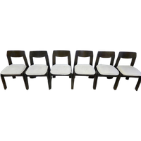 Set Van 6 Vintage Mid Century Brutalist Stoelen