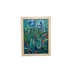 '50 S Vintage Origineel Schilderij Bloemen In Vazen thumbnail 1