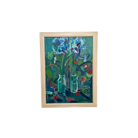 '50 S Vintage Origineel Schilderij Bloemen In Vazen