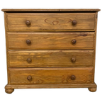 Oud Grenen Ladekastje. Vier Laden. B75x D46 X H83 thumbnail 1