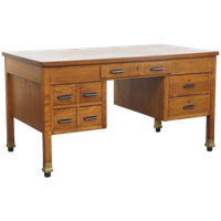 Uniek En Antiek Eikenhouten Art Deco Bureau Uit Begin 20e Eeuw In Amsterdamse School Stijl