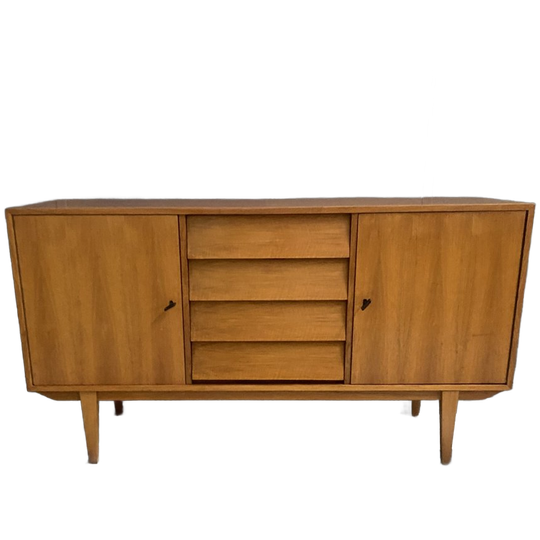 Wood Sideboard 1960s By Dehmer Möbelfabrik 2 Doors And 4 Drawers In The Middle 1
