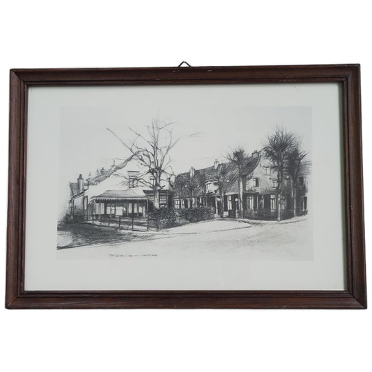 Pentekening Jacqueline H. Wielinga In Teak Lijst. 1