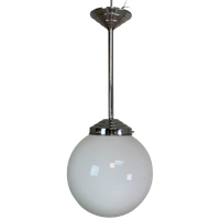 Art Deco Hanglamp Met Witte Bol, Jaren 30