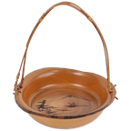 Vintage Japanse Handgesneden Houten Obon Kom Schaal Azie thumbnail 1