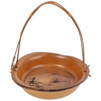 Vintage Japanse Handgesneden Houten Obon Kom Schaal Azie