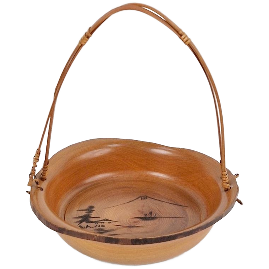 Vintage Japanse Handgesneden Houten Obon Kom Schaal Azie 1