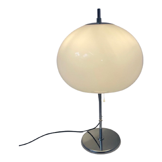 Gepo - Table Lamp - Space Age - Mushroom Lamp - White Acrylic Shade And Chromed Base 1