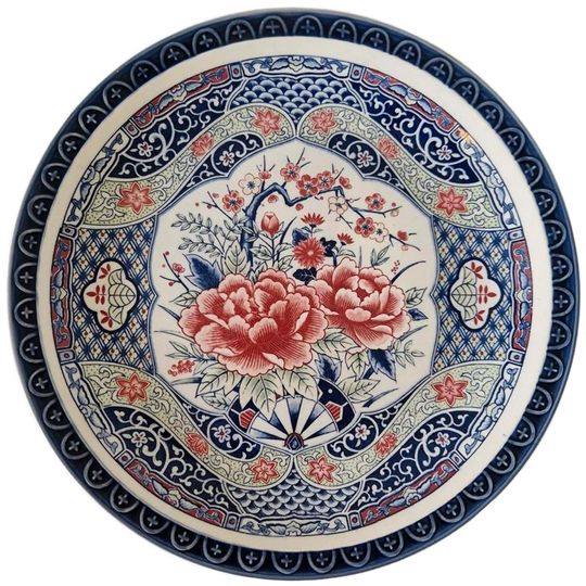 Dia 37.2 Cm Groot Vintage Toyo Bord Wandbord Japans Keramiek 1
