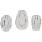 Vintage Set 3 Vaasjes Scandinavisch Design Glas ‘60 Handmade thumbnail 1