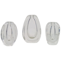 Vintage Set 3 Vaasjes Scandinavisch Design Glas ‘60 Handmade