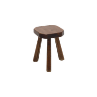 Artisan Stained Pine Stool France 1950S