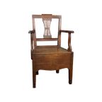 Prachtige Antieke Engelse Eind 18 Begin 19E Eeuwse Arm Chair, Stoel Met Armleuningen thumbnail 1