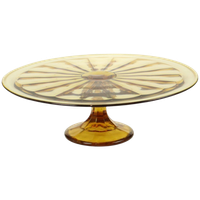 Art Deco Amber Taartschotel Depression Glass Verrerie Scailmont