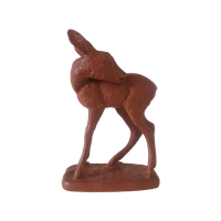 Vintage Terracotta Beeld Hertje Jaren 50 Beeldje